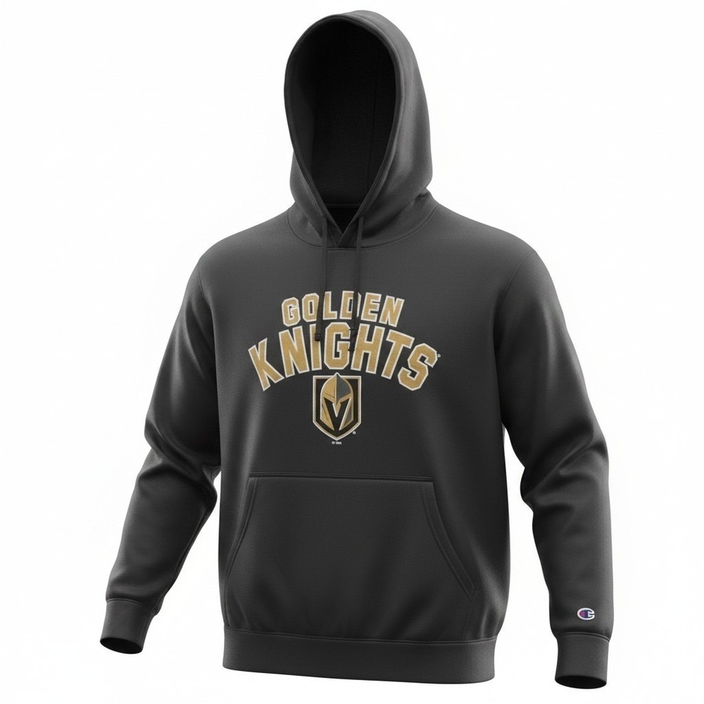 Champion Vegas Golden Knights Hoodie XL Black NHL Pullover Sweatshirt Hockey Fan